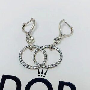 Pandora Oval Knotted Heart Drop Earrings